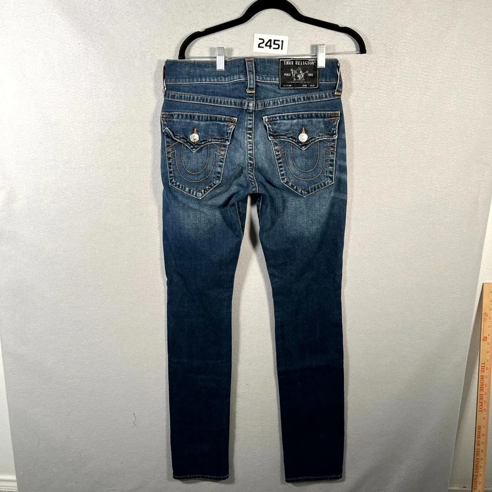 True Religion Ricky‎ Relaxed Straight Jeans Womens 29 Blue World Tour